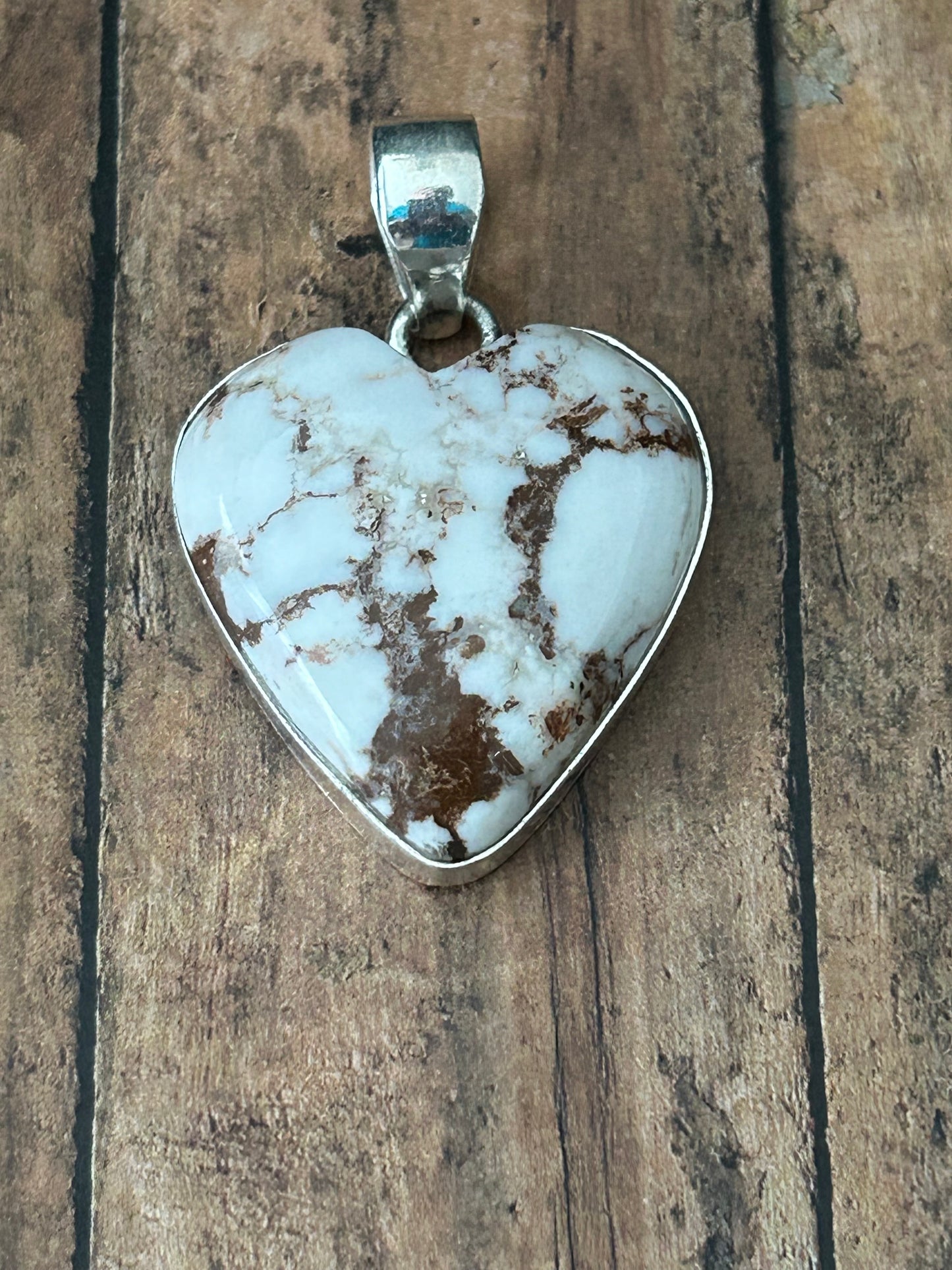 Beautiful Sterling Silver Heart-Shaped Wild Horse Pendant