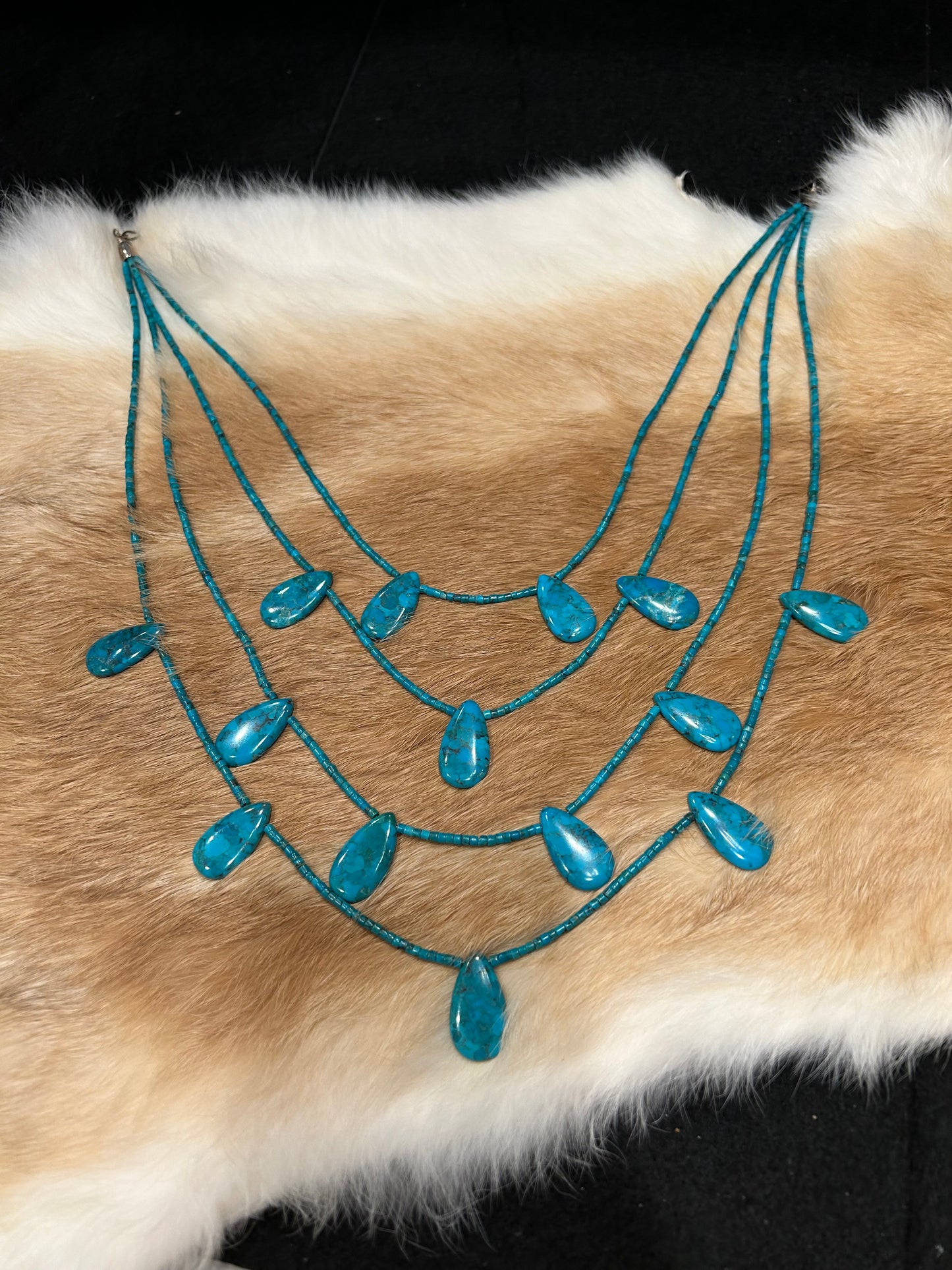 Layered Turquoise Teardrop Necklace