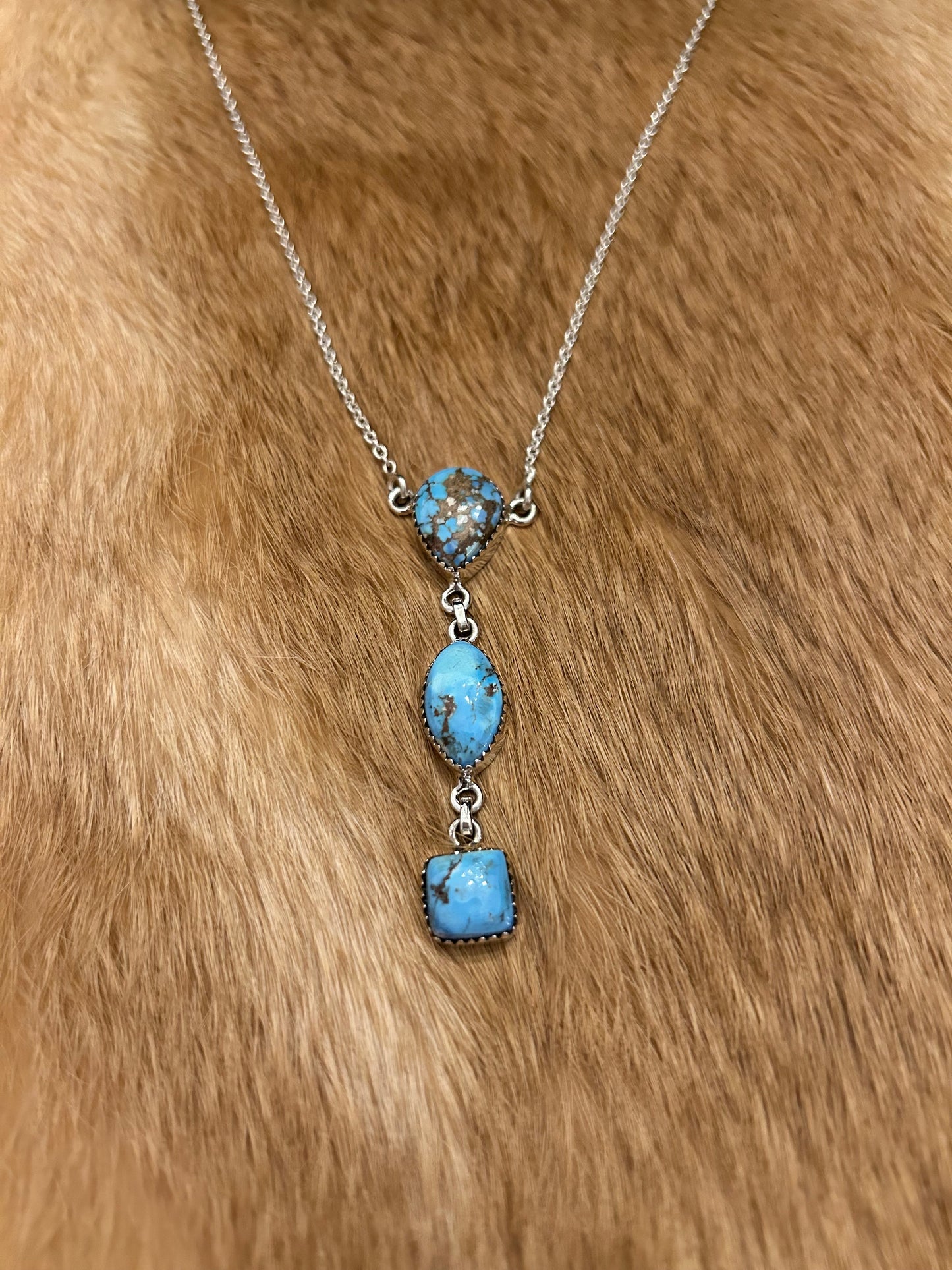 Golden Hills Triple-Turquoise Pendant Necklace