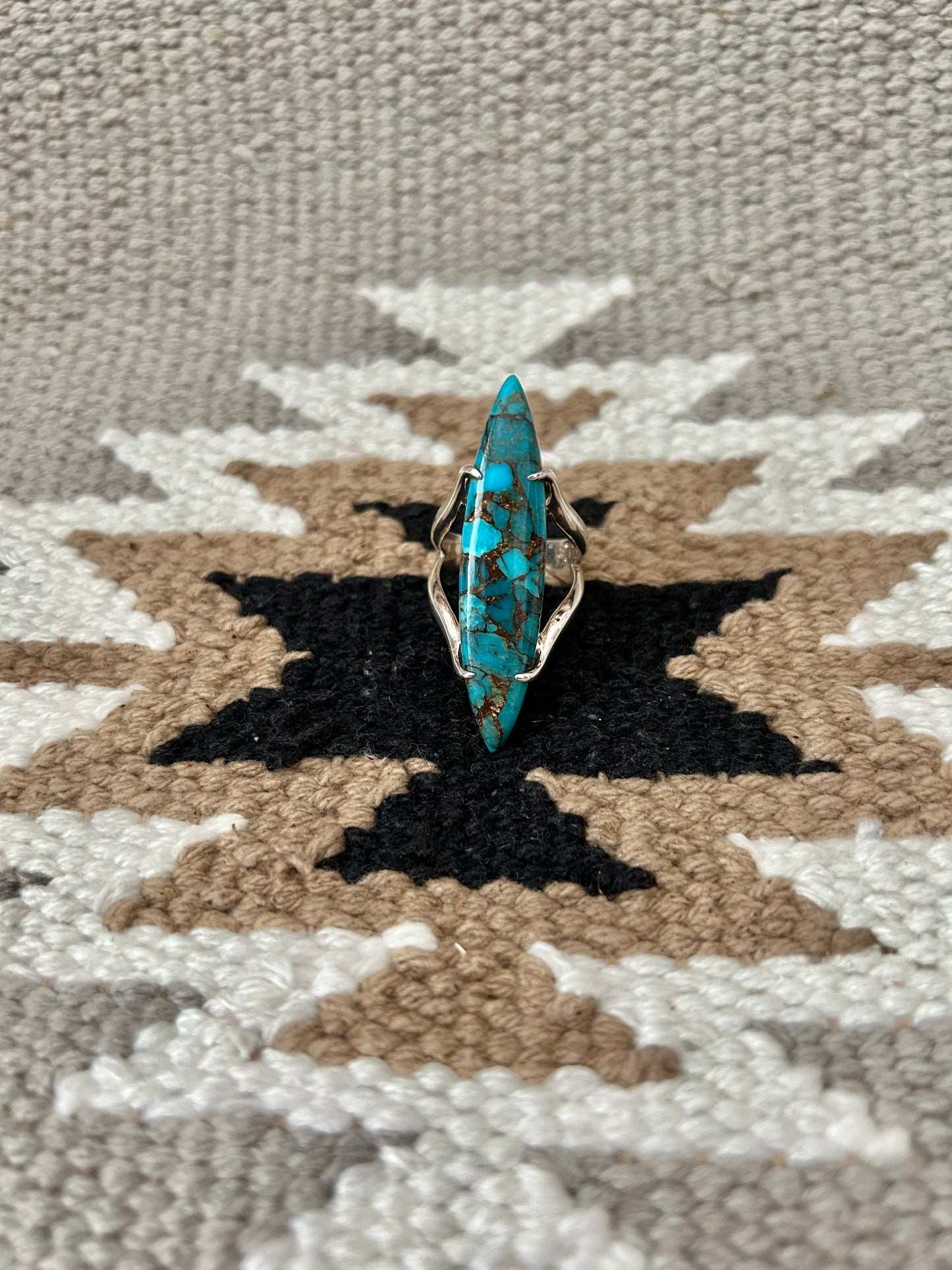 Sterling Silver Turquoise Marquise Ring