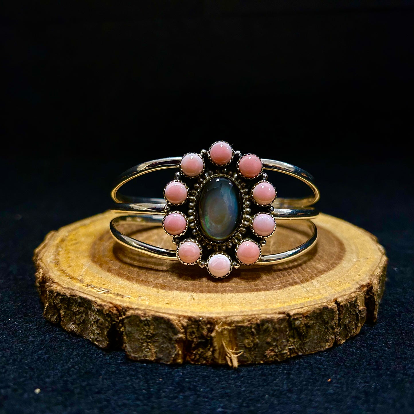 Pink Conch and Mother of Pearl Bracelet