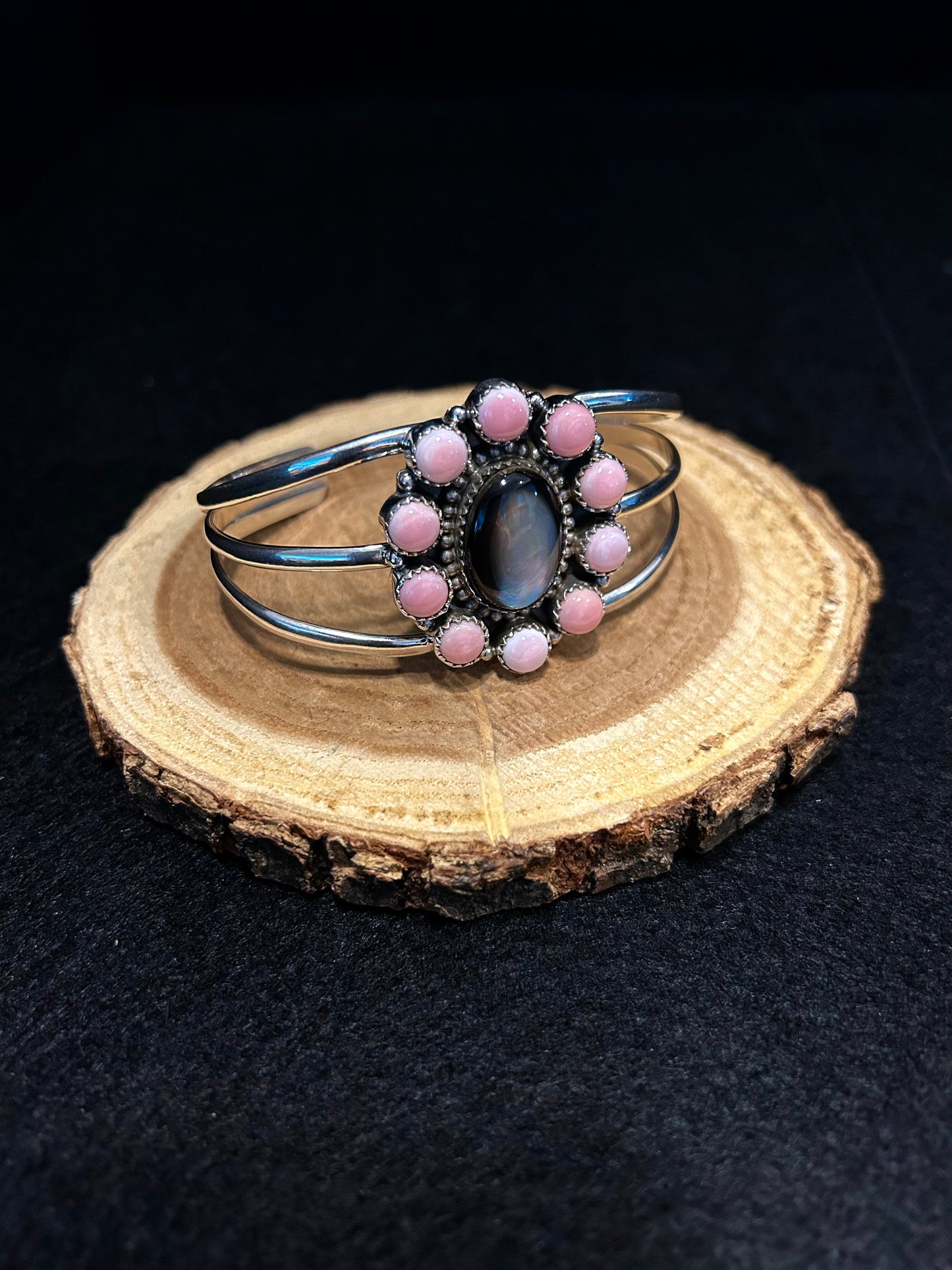 Pink Conch and Mother of Pearl Bracelet